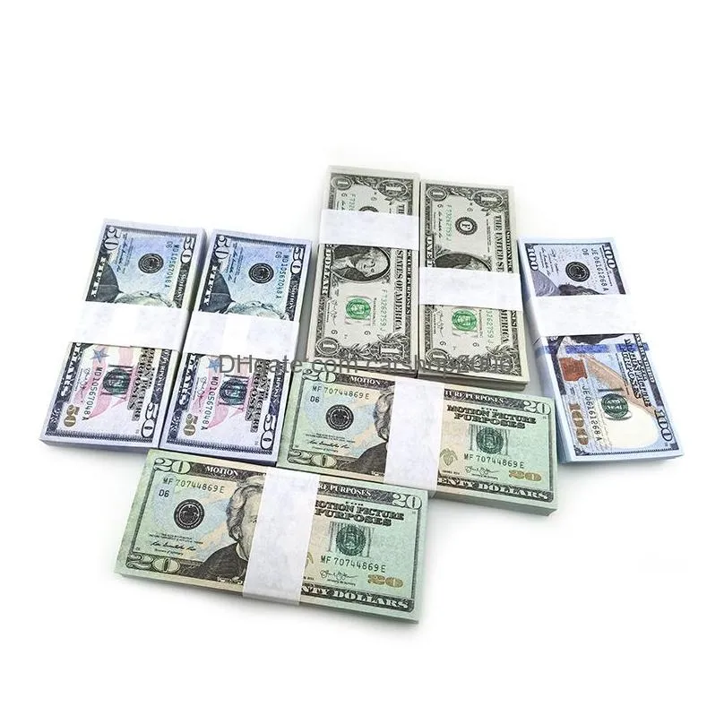 party supplies 3 pack party supplies 2022 fake money banknote 5 10 20 50 100 dollar euros realistic toy bar props copy currency movie money faux-billets 100