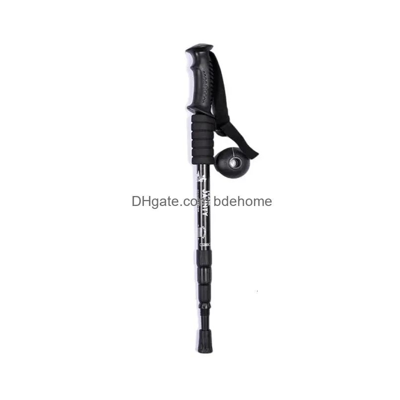 Ski Poles Walking Sticks Trekking Collapsible Height Adjustment Tralight For Hiking Mountaining Old Man Assistance Drop Delivery Dhmya
