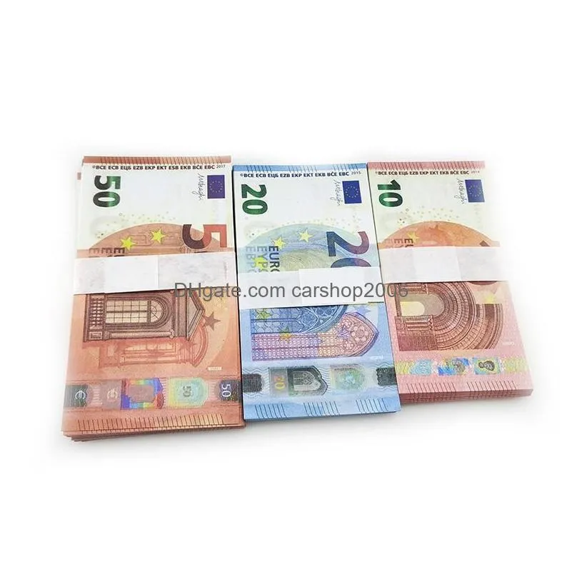 other festive party supplies party fake money banknote 5 20 50 100 200 us dollar euros realistic toy bar props copy 100pcs/pack