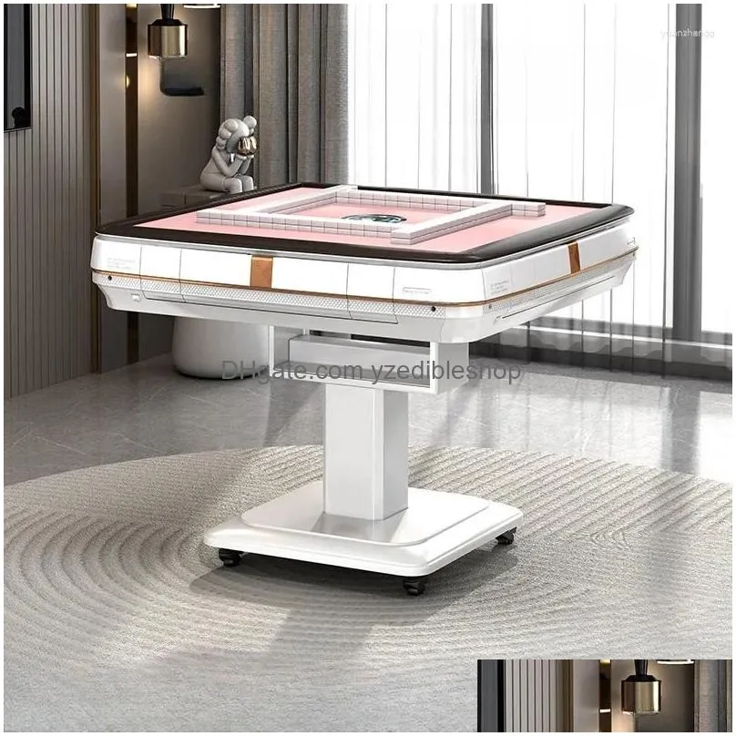 decorative plates mahjong machine automatic household internet celebrity folding mute table dining dual-use electric sparrow