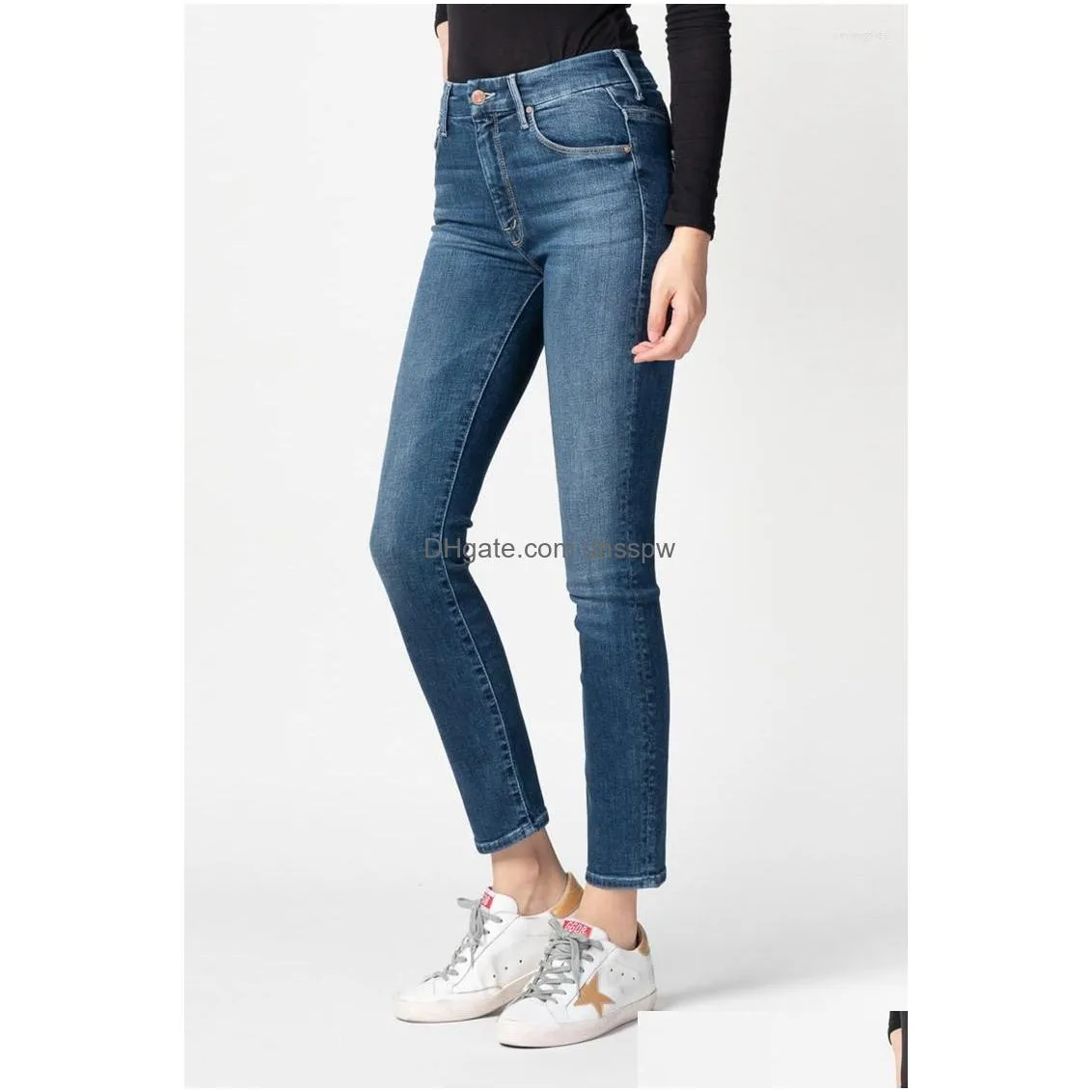 womens pants mother same paragraph high-waisted nine-point high-elastic foot buttocks slimming jeans women