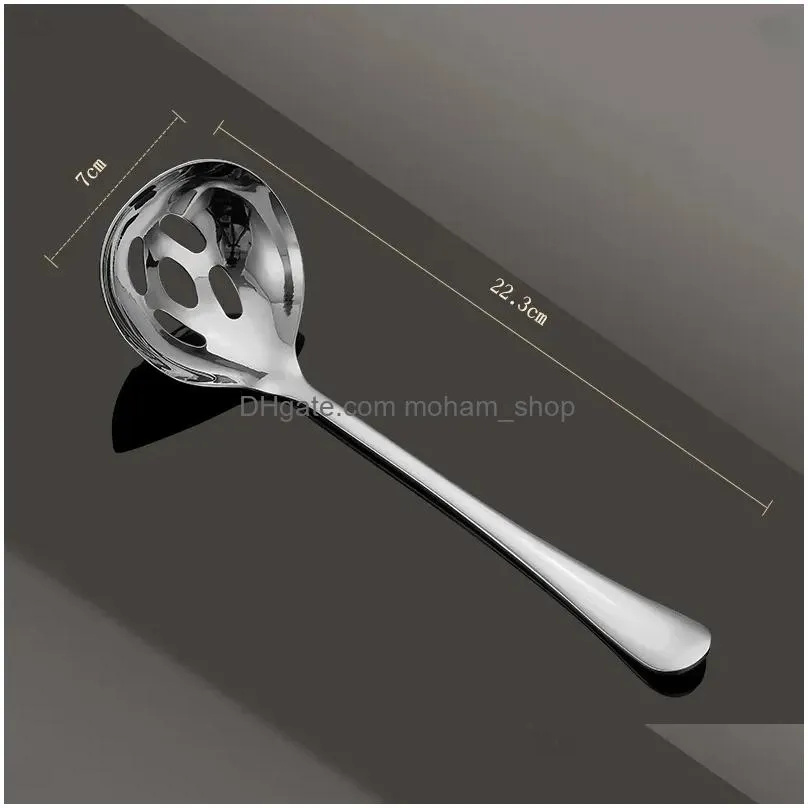 spoons ladle stainless steel tableware home utensils big spoon long handle restaurant accessories for serving kitchen ware