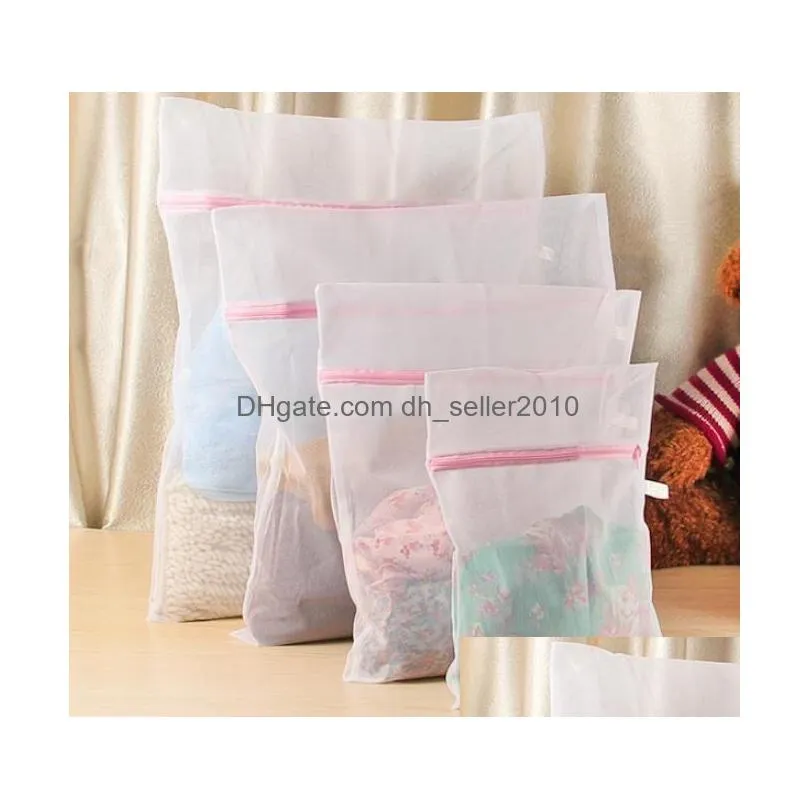 Laundry Bags 600Pcs Laundry Mesh Washing Bag Size 30X40Cm Polyester Fine Delicates Lingerie Protects Clothes Sn2703 Drop Delivery Home Dhtkg