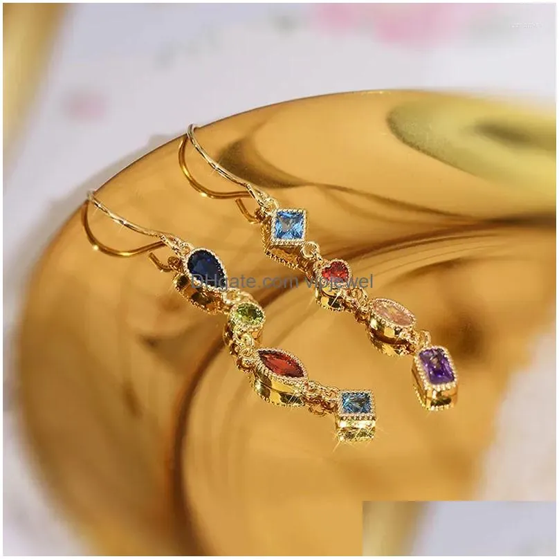 stud earrings retro princess colorful hearts dream elegant sweet temperament luxury delicate romantic brilliant jewelry