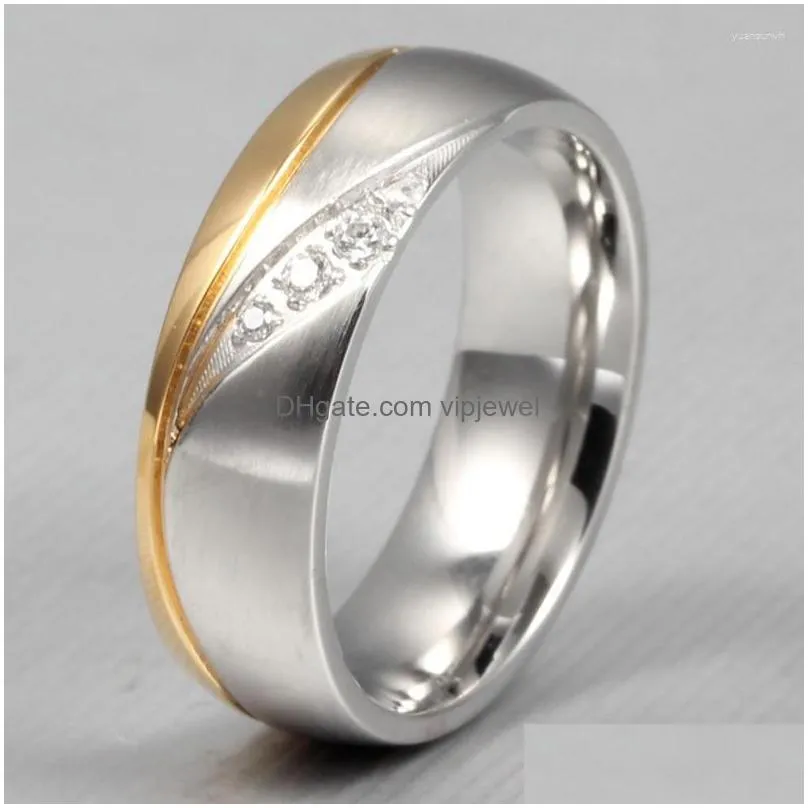 wedding rings fashion gold color women quality stainless steel couple ring gift for lovers engagement promise utr8037