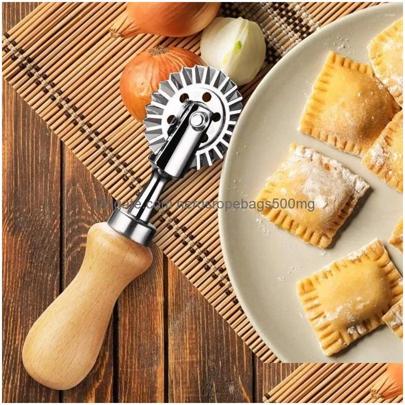 Baking & Pastry Tools Baking Tools Pastry Wheel Cutter - Pasta Ravioli Crimper Dough For Kitchen Accessories Drop Delivery Home Garden Dh2Yi