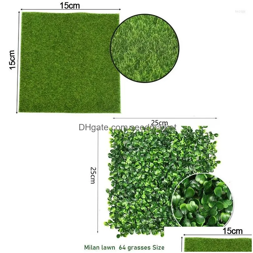 decorative flowers green artificial plants wall panel plastic outdoor lawns carpet decor home wedding backdrop party grass flower