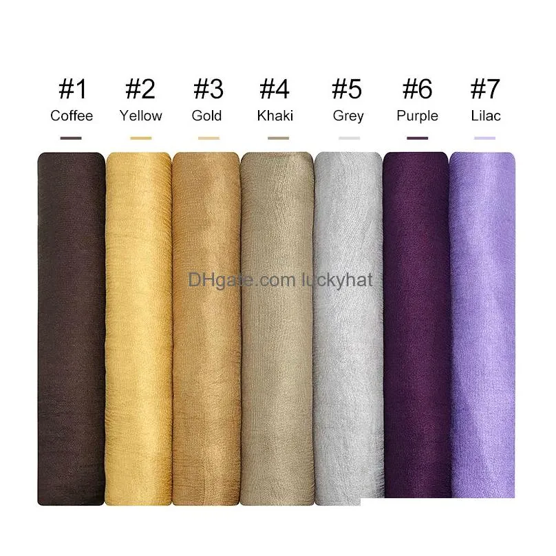 Scarves Fashionable Ladies Scarf Linen Pure Color Silk Soft Shawl0186905038415387 Drop Delivery Fashion Accessories Hats, Scarves Glov Dh3Vw