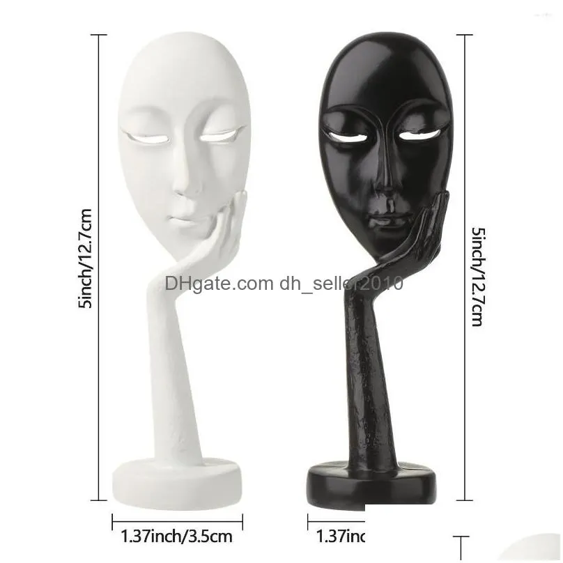 Decorative Objects & Figurines Decorative Figurines Mask Face Miniatures Ornaments Christmas Resin Abstract Figure Mini Thinker Modern Dh3Wg