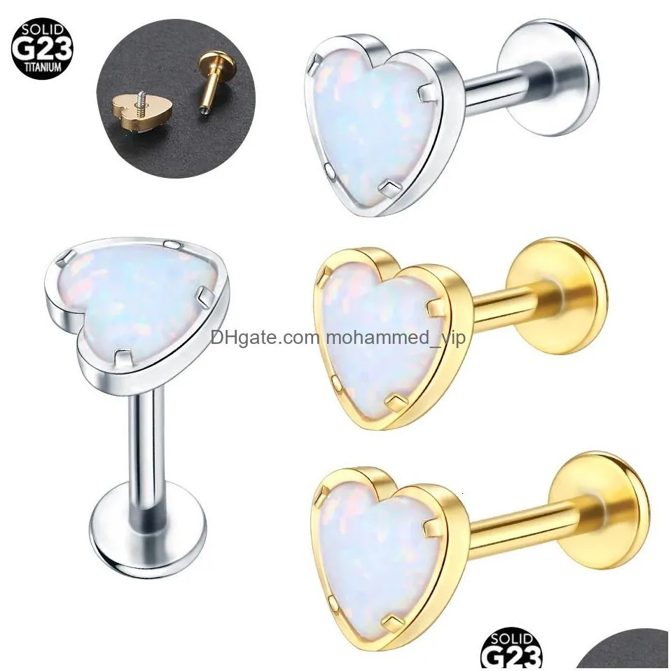 10pcslot labret rings piercing cubic zircon ear tragus earring stud conch helix daith jewelry 16g 240130