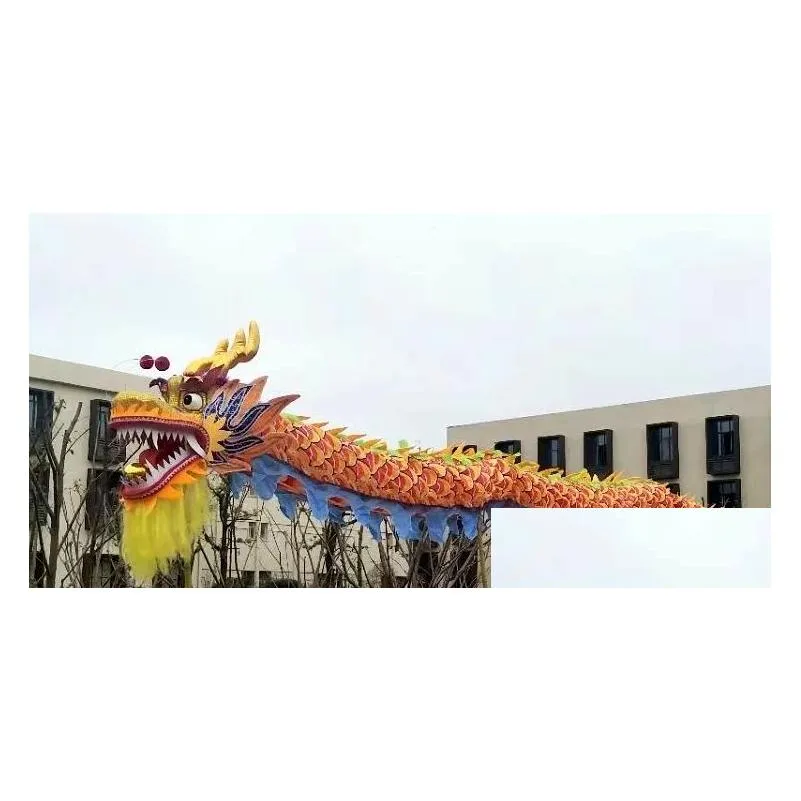 classic size 5 7m silk chinese dragon dance 6 kids children folk mascot costume special culture holiday party year spring da195g