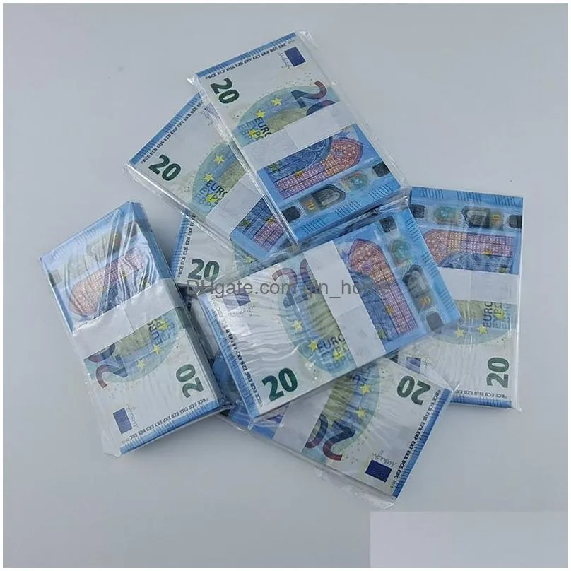 wholesales prop money copy 10 20 50 100 200 500 party fake money notes faux billet euro play collection gifts 100pcs/pack