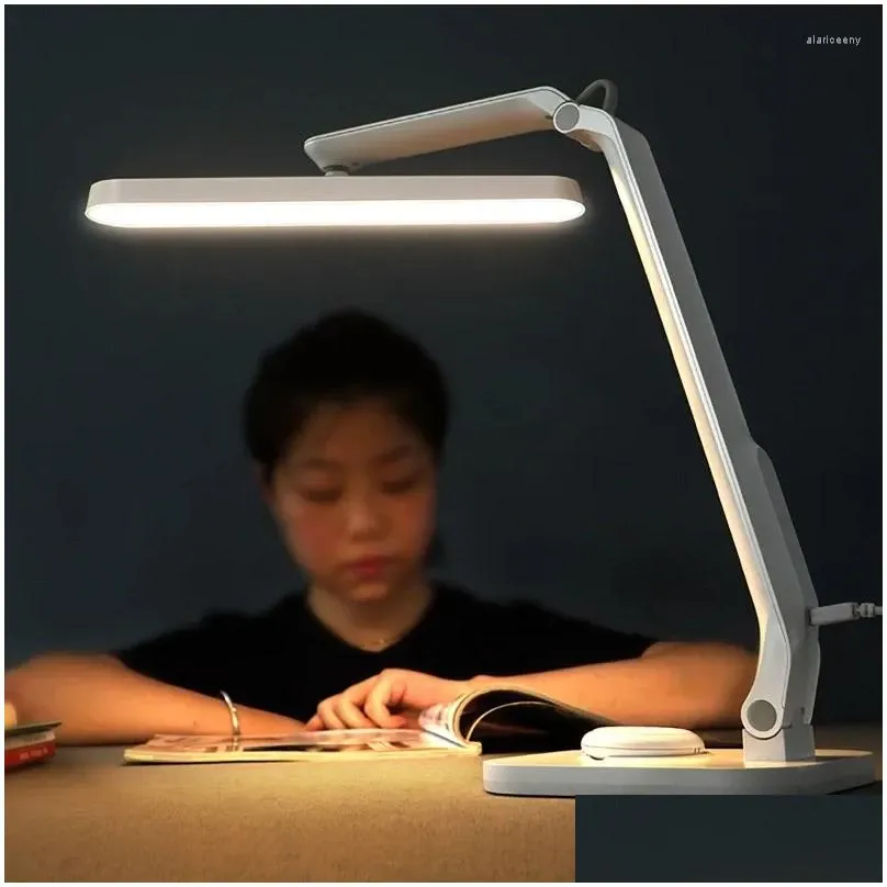 Table Lamps Usb Led Desk Lamp Dimmable Foldable Eye-Caring Office Light Rechargeable Touch Control Stepless Dimming Reading Lights Dr Dhscc