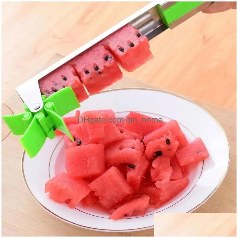 watermelon cutter stainless steel windmill design cut watermelon kitchen accessories gadgets salad fruit slicer cutter tool