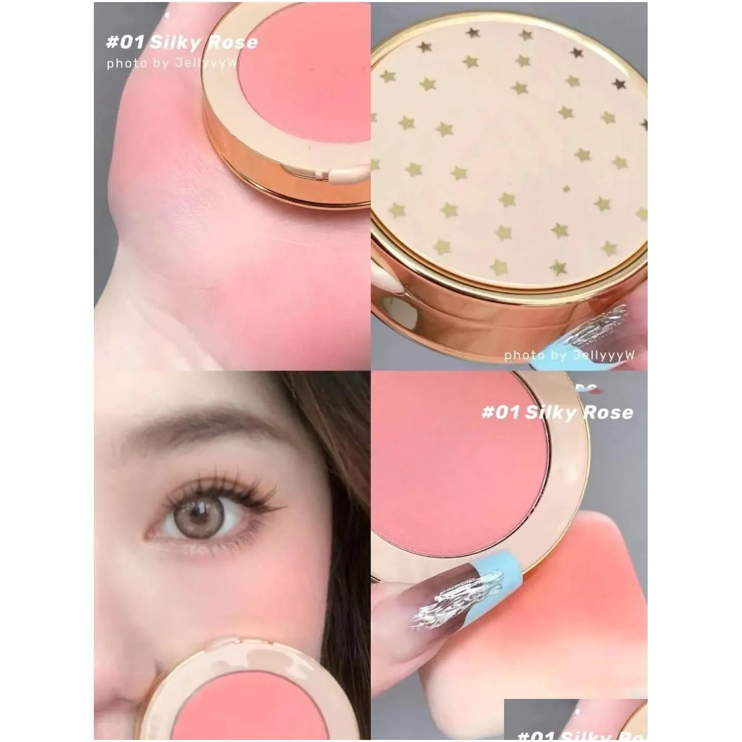 Blush Brand Silky B Powder 4 Colors Rose Tender Apricot Radiant Pink Bright Coralmakeup Palette 5.5G Fard A Joues Poudre Soyeuse Drop Dhpym