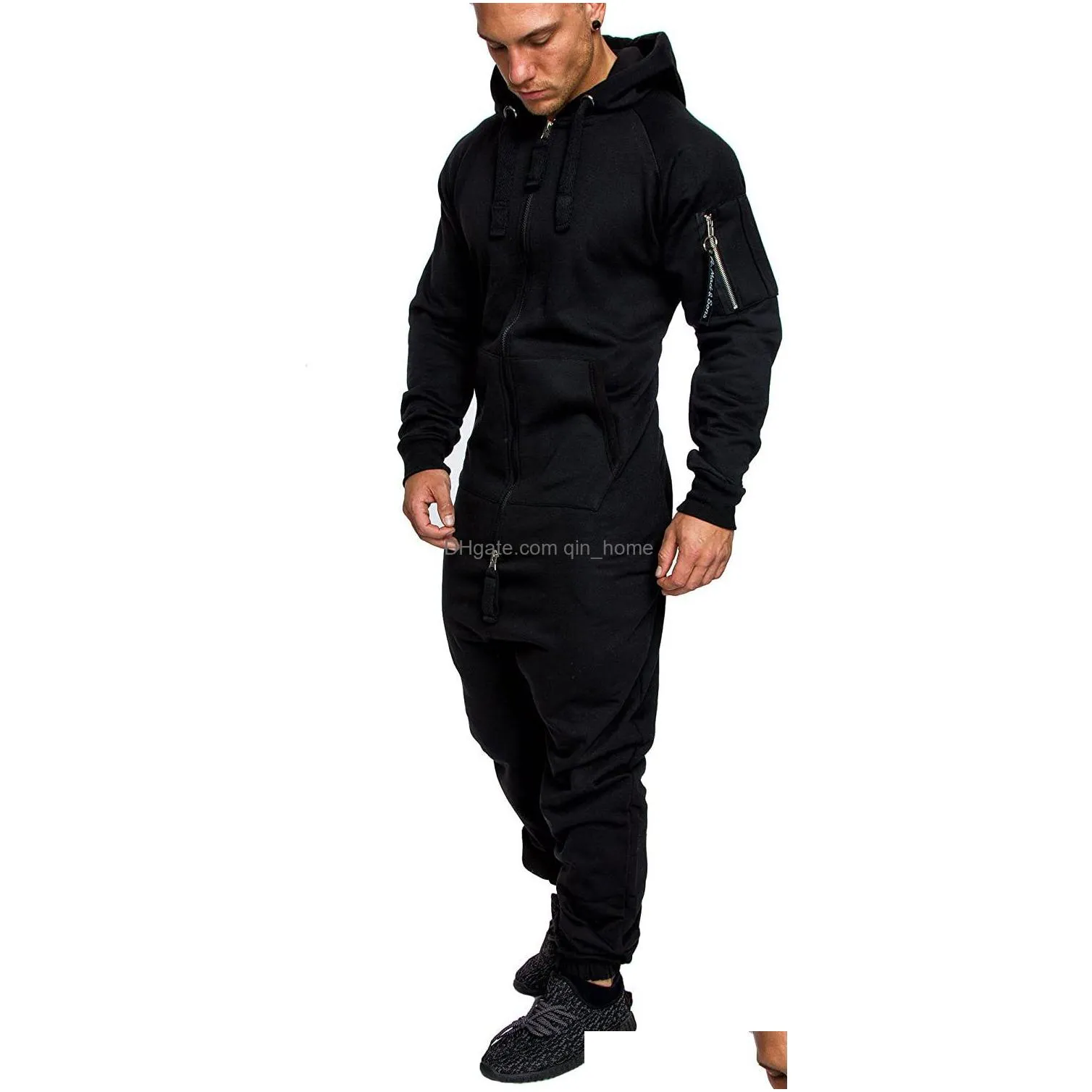 men039s pants 2021 men onepiece garment pajama playsuit zipper hoodie male onesie camouflage print jumpsuit streetwear overall1837682