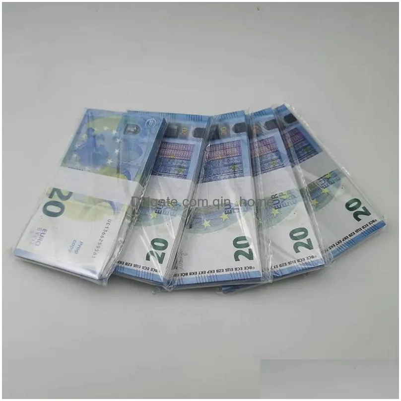 party supplies movie money banknote 5 10 20 50 dollar euros realistic toy bar props copy currency faux-billets 100pcs/pack