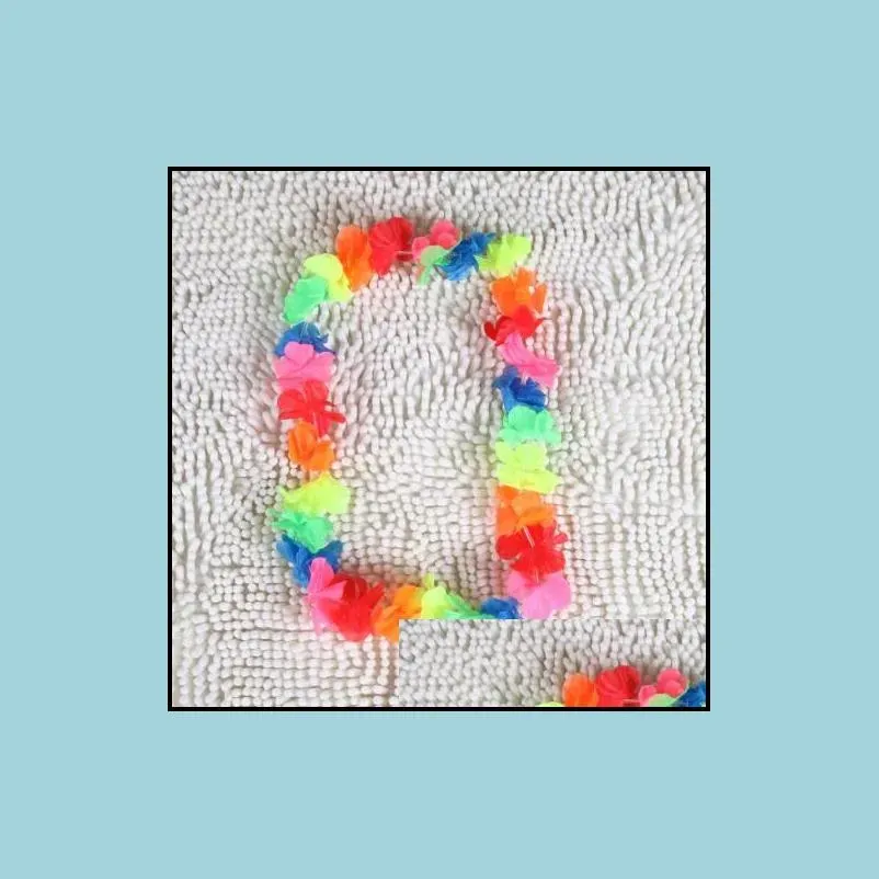 hawaiian flower leis garland necklace birthday jungle party event decor hawaii party decorations flowers diy wreath