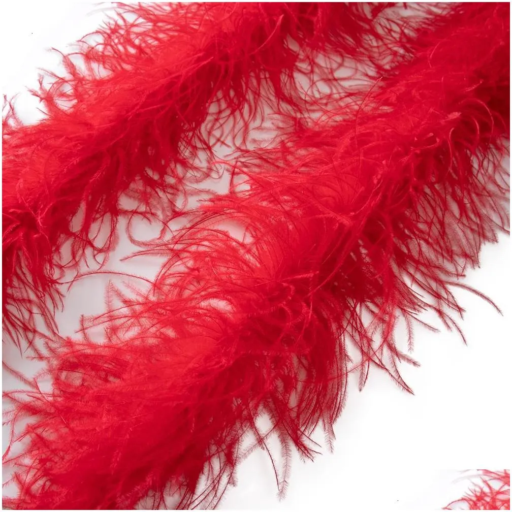 Other Hand Tools 2Meter Ostrich Feather Boa 3Ply For Crafts Party Wedding Dress Decoration Pink Plume Scarf Shawl Clothing Sewing Acc Dhvlz