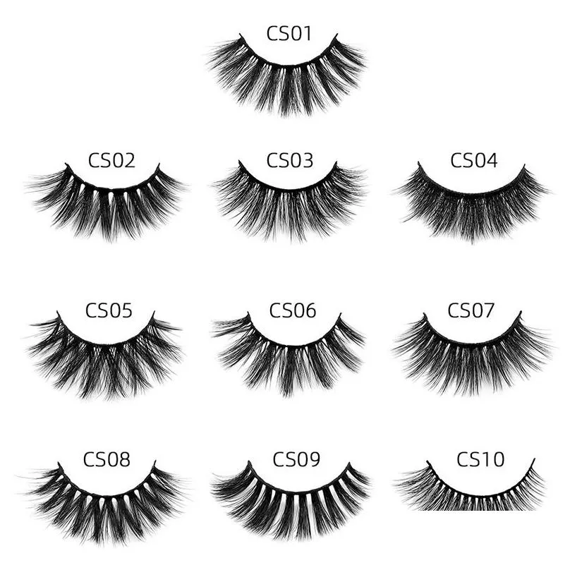 False Eyelashes Mink Bk Wholesale Mix 10 Styles Pack Natural Thick Lashes Handmade Makeup Cotton Stalk Soft Lengthen Drop Delivery H Dhy4V