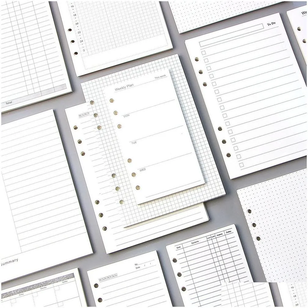 Notepads Wholesale Notepads A5 A6 Loose Leaf Notebook Refill Spiral Binder Inner Page Diary Weekly Monthly Planner To Do List Line Dot Dhlue