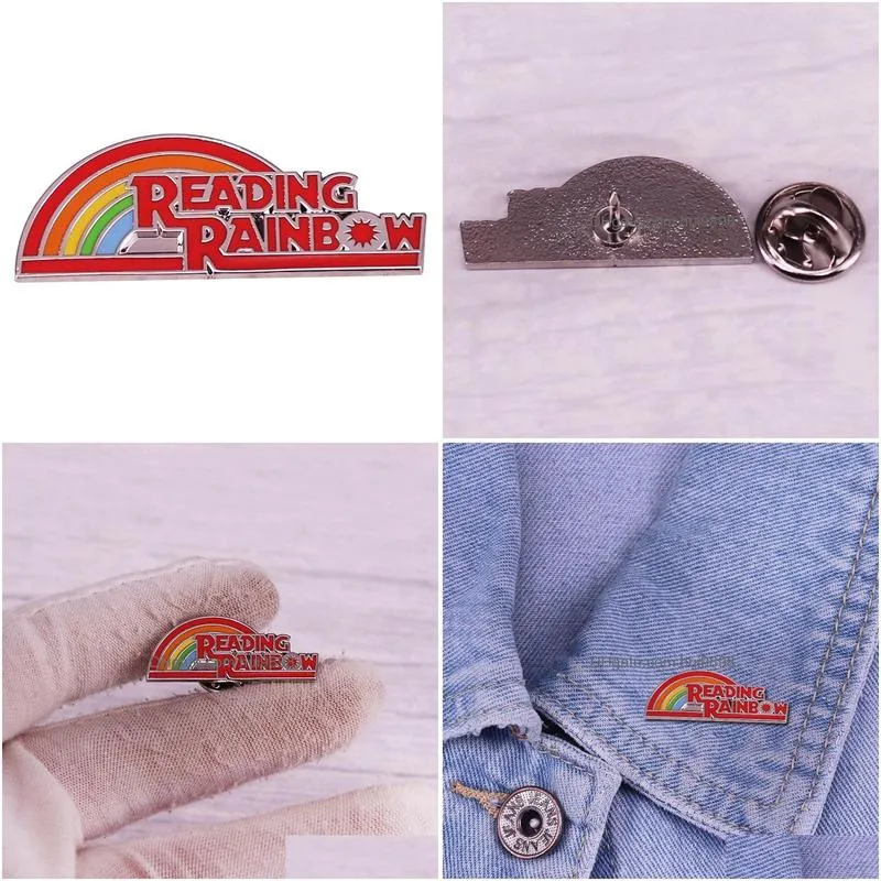 reading x rainbow tv series enamel lapel pin badge brooch backpack decoration jewelry