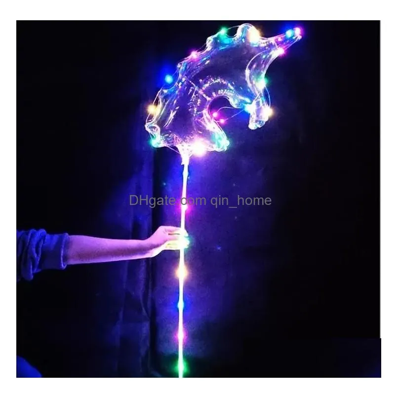 led bobo luminous balloon transparent  colorful lights balls chirstmas wedding party decor gifts tree unicorn star shape jn13