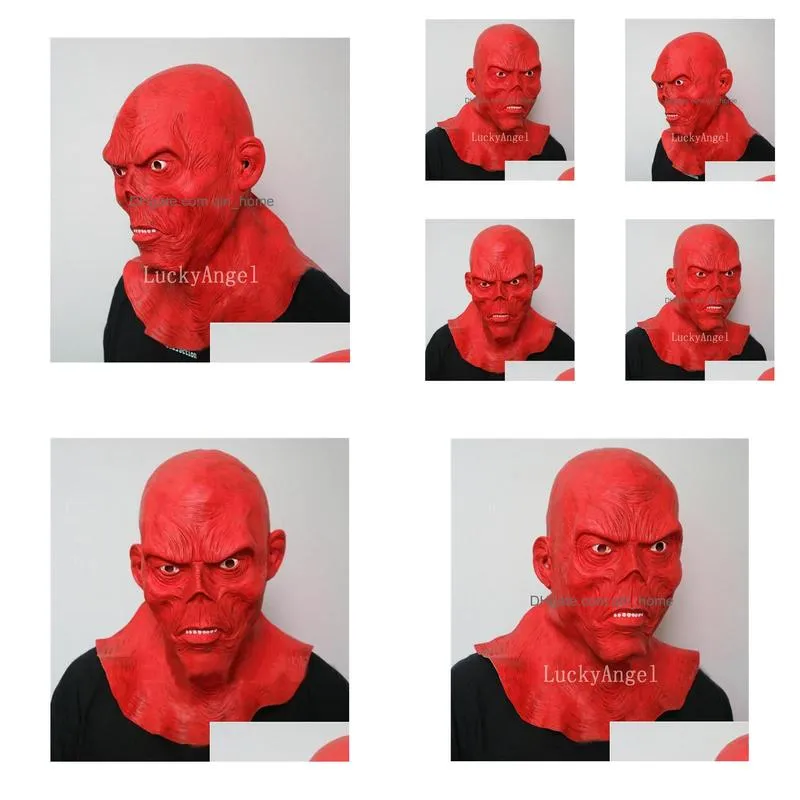 masks whlosale halloween devil red skull mask horro full head ghost mask latex movie monster mask halloween cosplay haunted house