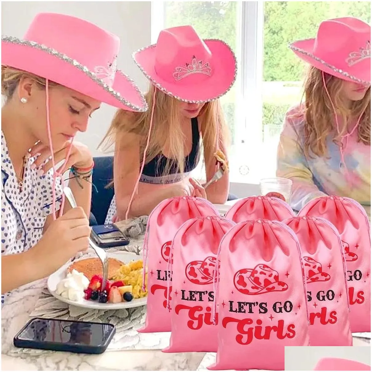 Other Event & Party Supplies 12 Pack Lets Go Girls Hangover Kit Party Favor Gift Bags Pink Cowgirl Decoration Bachelorette Bride Hen S Dhmgc