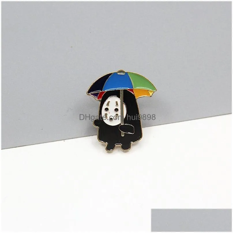 anime spirited aways no face man white dragon hard enamel pin kawaii cartoon brooch anime fan collection badge unique gifts