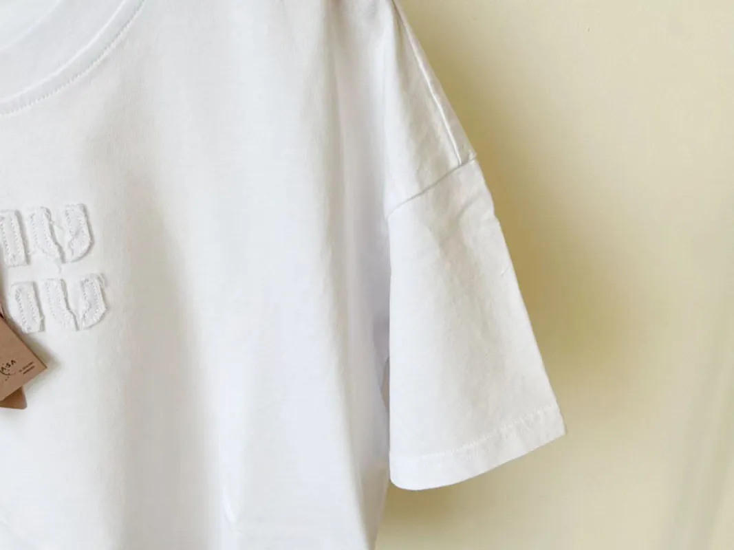 Designer Crop Top T-shirt Spring Summer Versatile Patch Letter Embroidered T-shirt Short Loose Casual Women's T-shirt Top