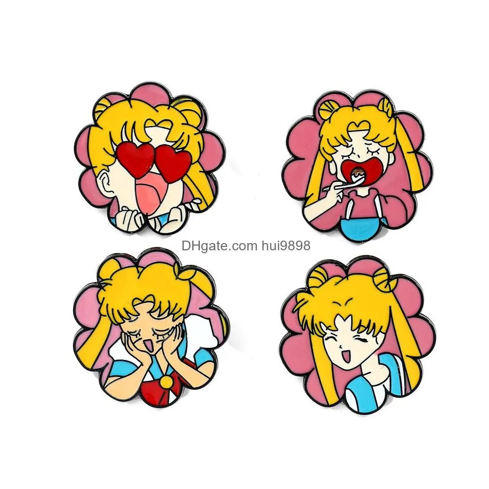 japanese game movie film sailor moon enamel pins cute anime movies games hard enamel pins collect cartoon brooch backpack hat bag collar lapel