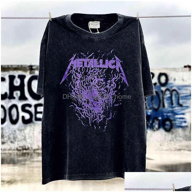 metallca washed vintage shortsleeves metalica t shirt men women shirts shirts retro heavy metal rock band shirt unisex ees man 2170050