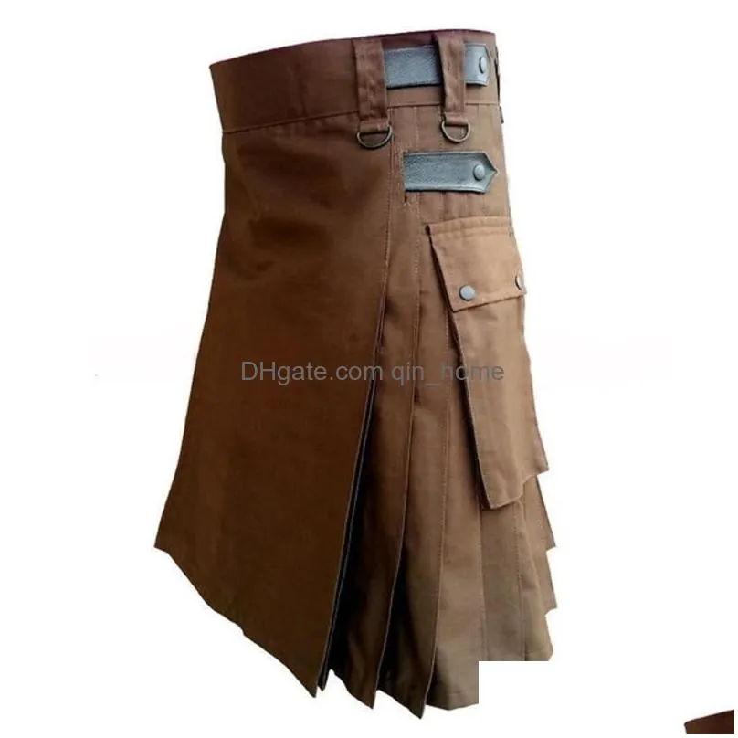 mens pants mens skirt vintage kilt scotland gothic punk fashion kendo pocket skirts ish clothing casual autumn streetwear 2029688870