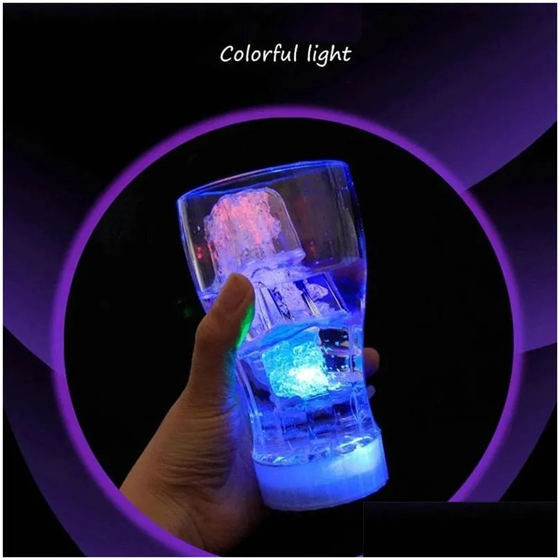 led ice cubes glowing night lights party rose diamond heart shape flash light luminous neon wedding festival christmas bar wine glass