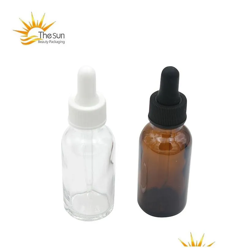 Packing Bottles Wholesale 15Ml 30Ml Amber Glass Dropper Bottles Liquid Reagent Pipette Container Eyedropper Aromatherapy Essential Oil Dho2E