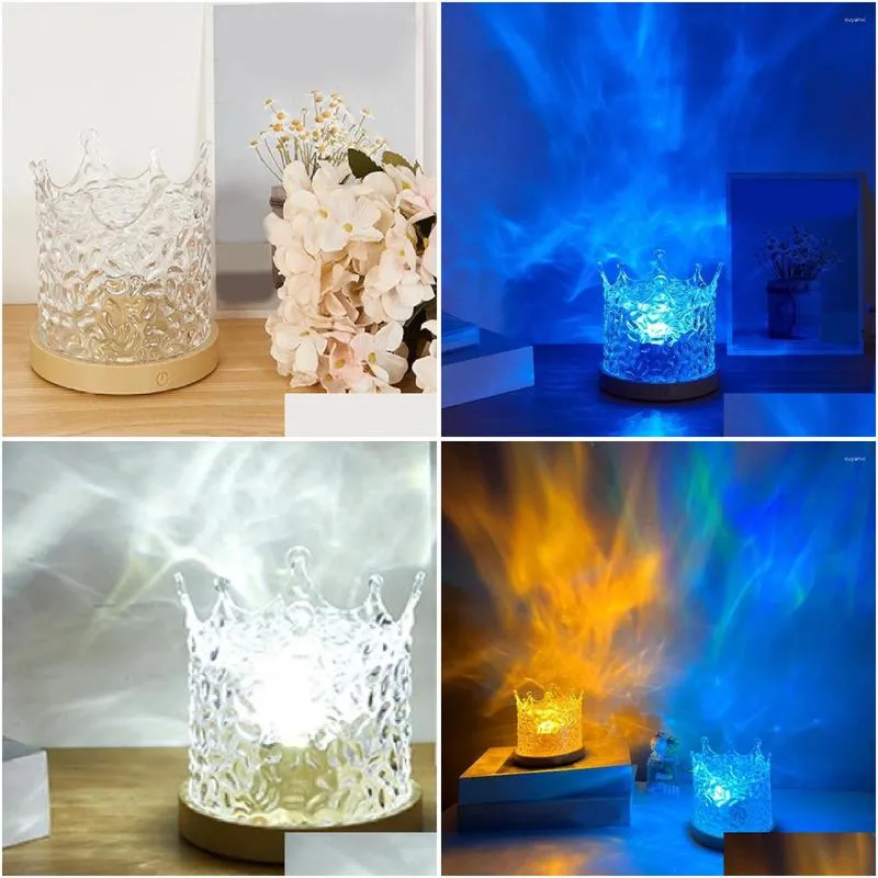 Table Lamps Usb Remote Control Light Flame Atmosphere Lamp Room Bedside Bar Decor Lighting Drop Delivery Dhpvd