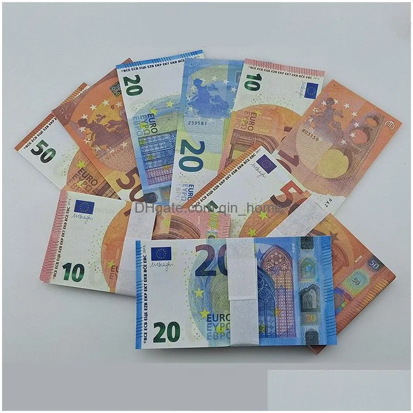 wholesales prop money copy 10 20 50 100 200 500 party fake money notes faux billet euro play collection gifts 100pcs/pack