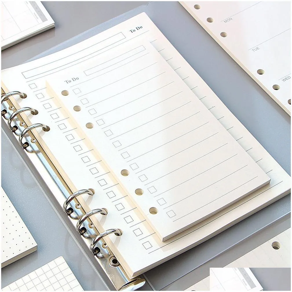 Notepads Wholesale Notepads A5 A6 Loose Leaf Notebook Refill Spiral Binder Inner Page Diary Weekly Monthly Planner To Do List Line Dot Dhlue