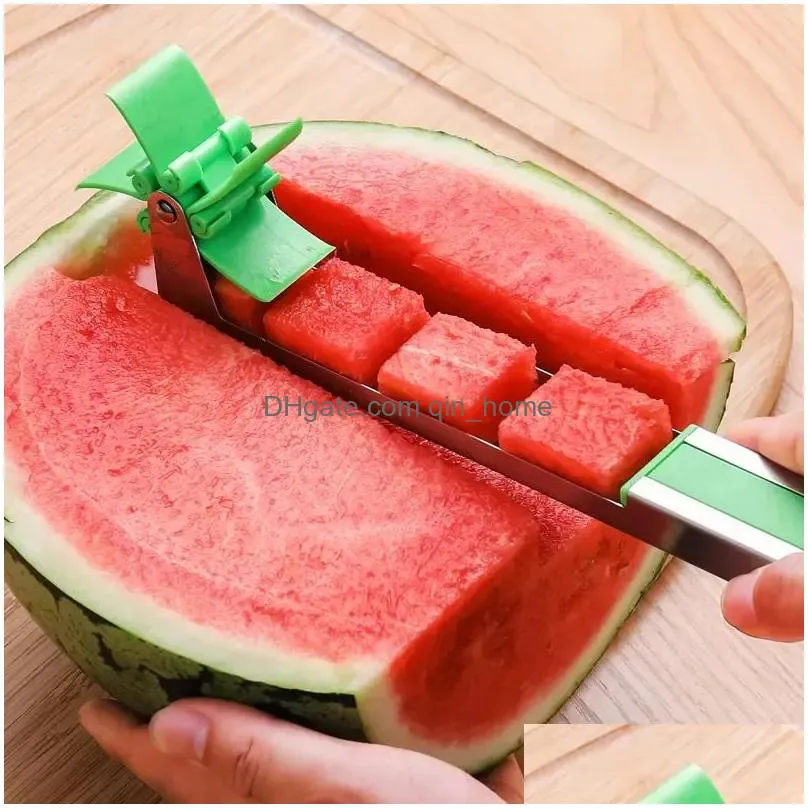 watermelon cutter stainless steel windmill design cut watermelon kitchen accessories gadgets salad fruit slicer cutter tool