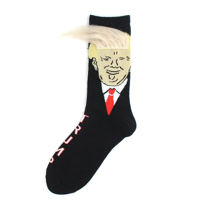Other Home Textile New Women Men Trump Crew Socks Yellow Hair Funny Cartoon Sports Stockings Hip Hop Sock Drop Delivery Home Garden Ho Dhqri