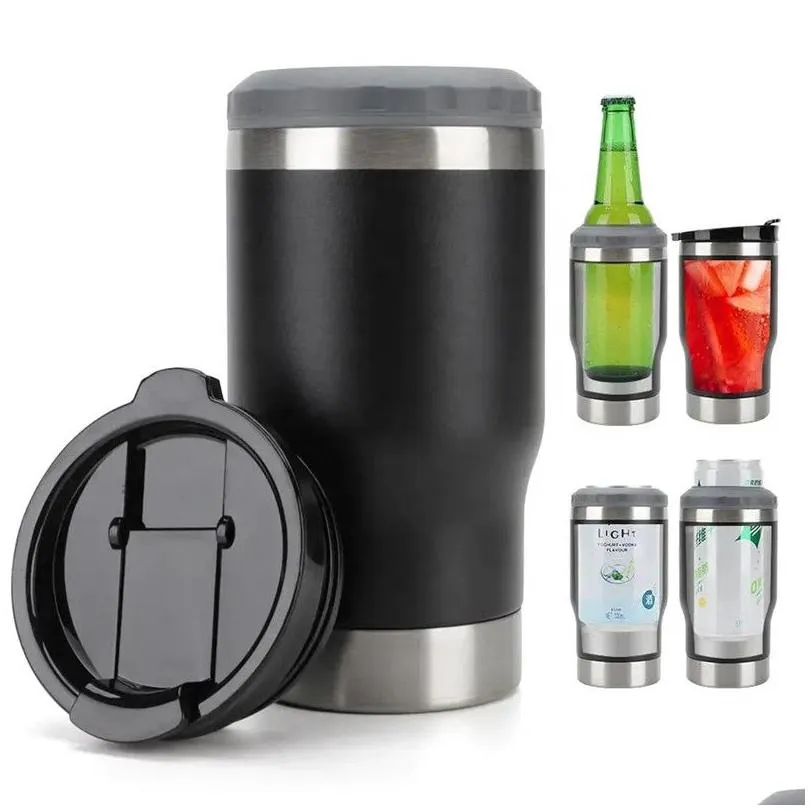 Tumblers 14Oz Can Cooler Coffee Cups Tumbler Stainless Steel 12Oz Slim Cold Beer Bottle Holder With Opener Double Wall Vacuum Insated Dhfrj