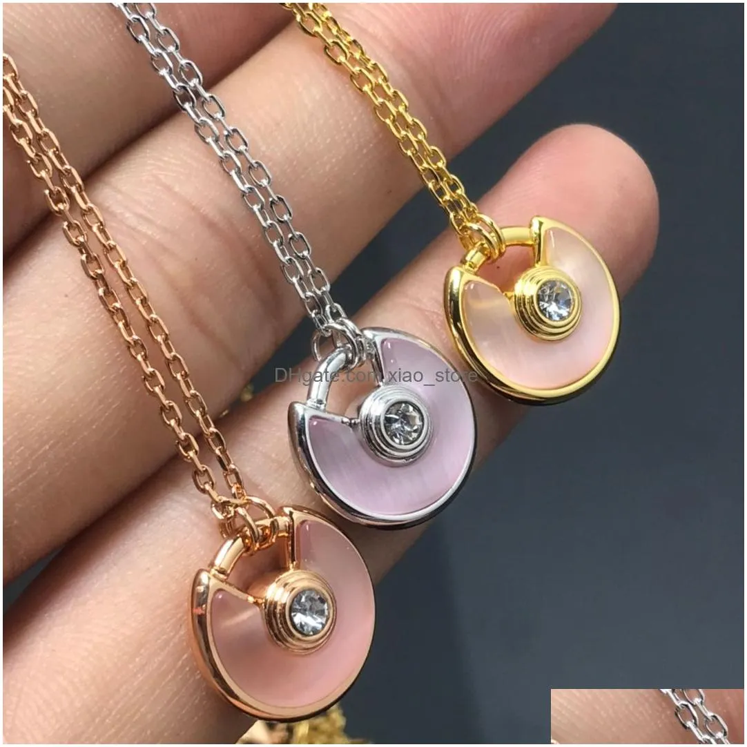 luxury necklaces jewelry designer for women necklace party 925 sterling silver double gold chains rings diamond pendant rose gold engagement necklaces for