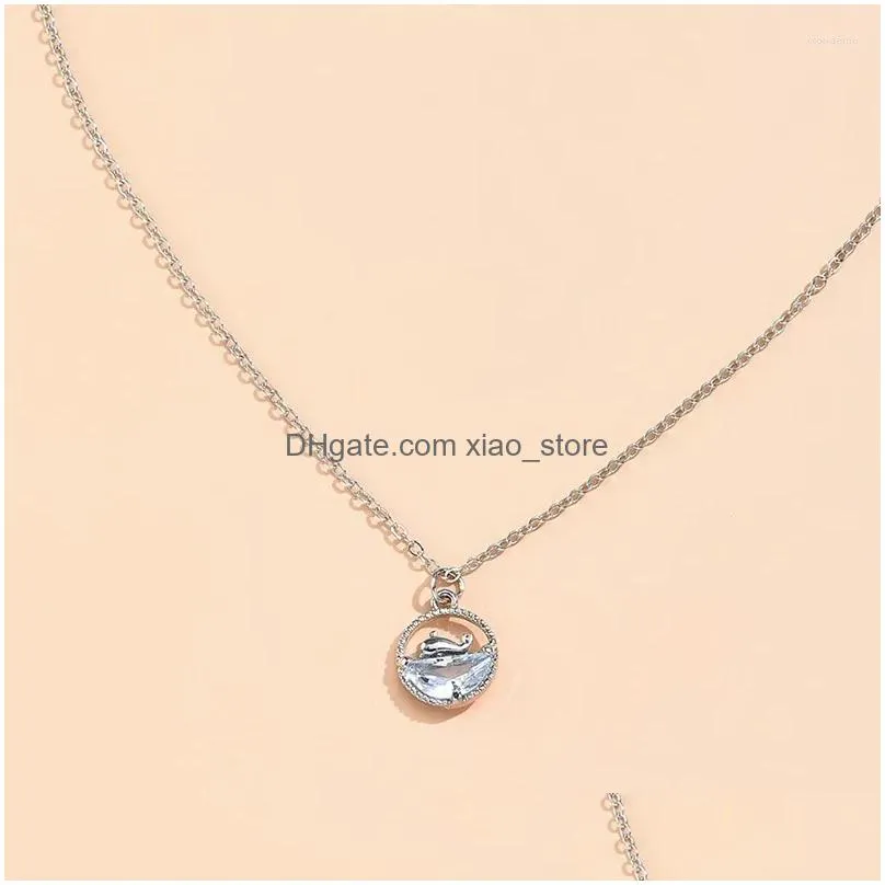 pendant necklaces couple necklace 2023 whale for women micro-inlaid zircon clavicle chains jewelry gifts collares