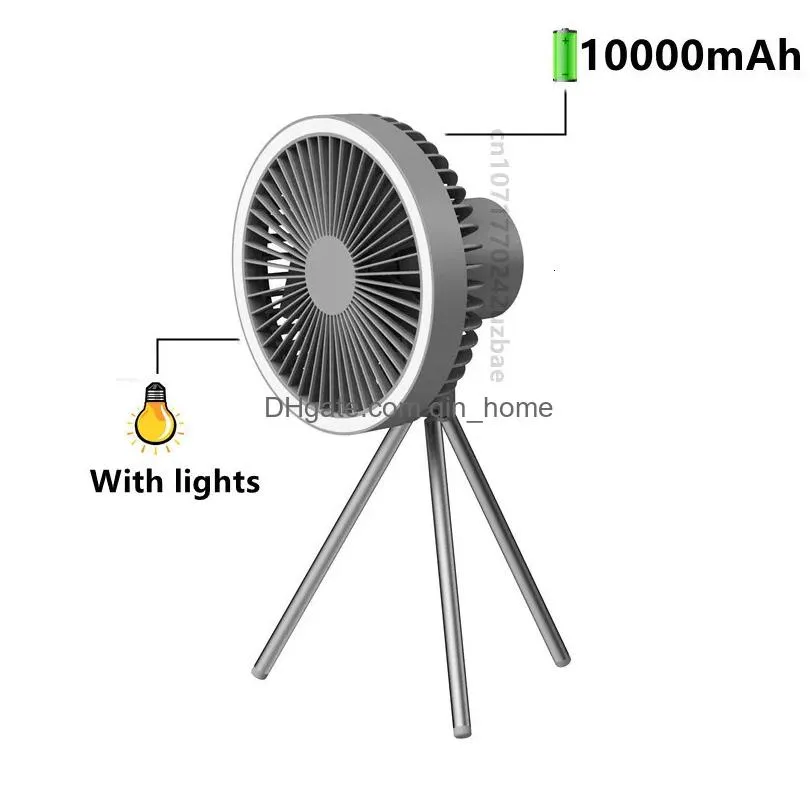other home garden 10000mah usb tripod camping fan with power bank light rechargeable desktop portable circulator wireless ceiling electric