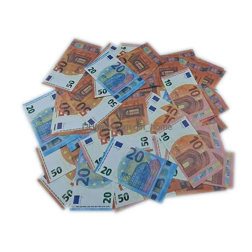 wholesales prop money copy 10 20 50 100 200 500 party fake money notes faux billet euro play collection gifts 100pcs/pack