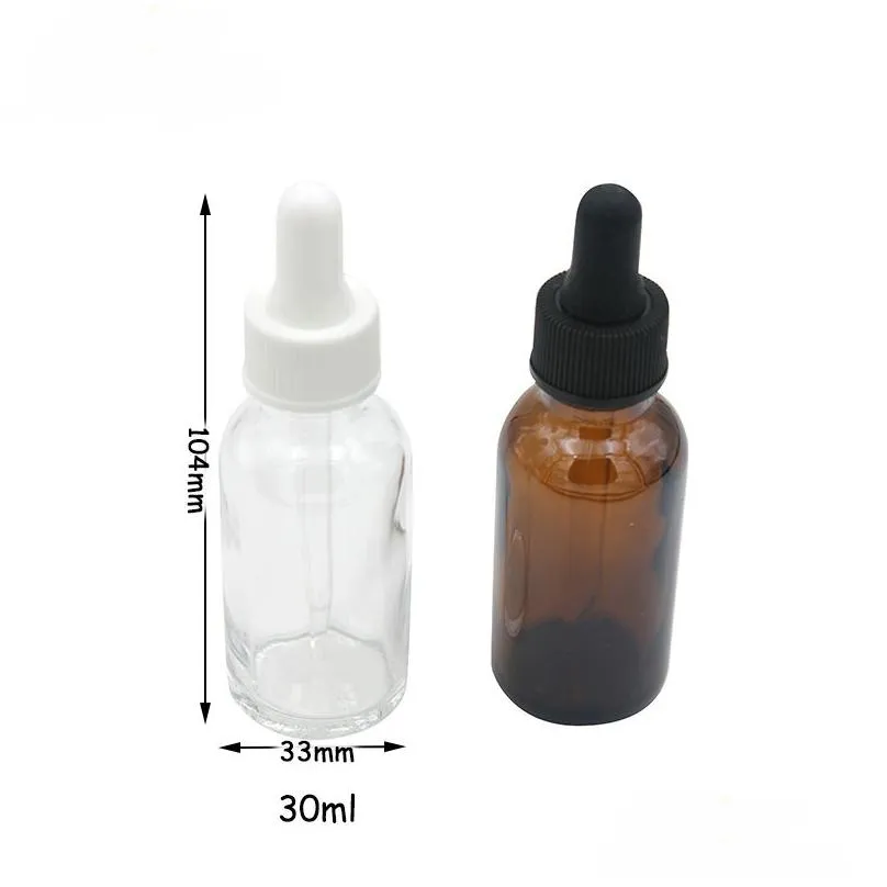 Packing Bottles Wholesale 15Ml 30Ml Amber Glass Dropper Bottles Liquid Reagent Pipette Container Eyedropper Aromatherapy Essential Oil Dho2E