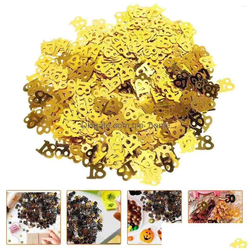 party decoration 600pc monochrome digital birthday confetti happy throwing sequins age 18 for festival golden
