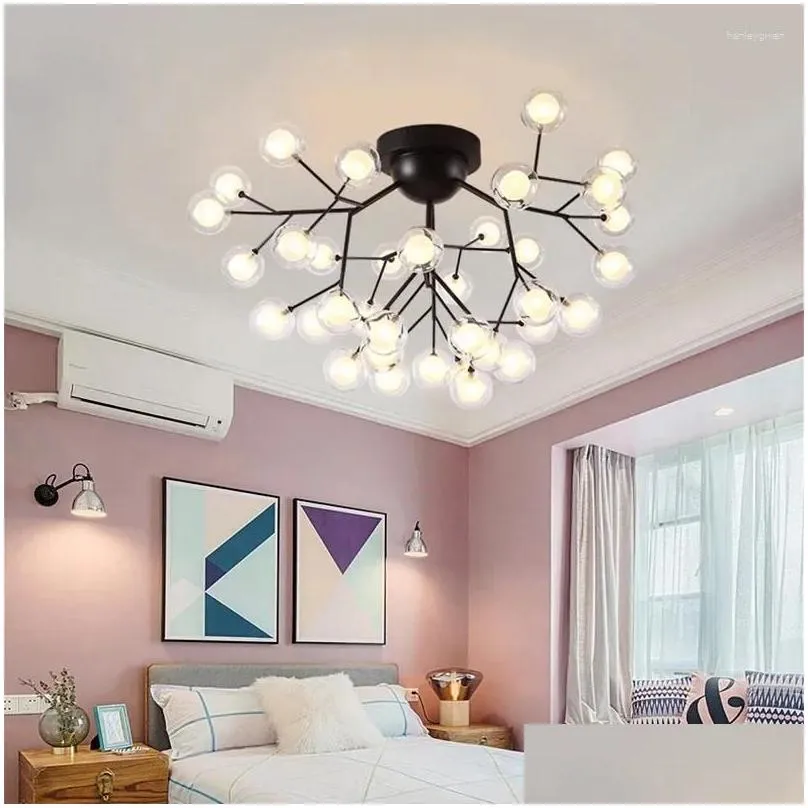 Ceiling Lights Living Room Lamp Dining-Room Bubble Ball Firefly Cozy Bedroom Lamps Drop Delivery Lighting Indoor Dh0Gr