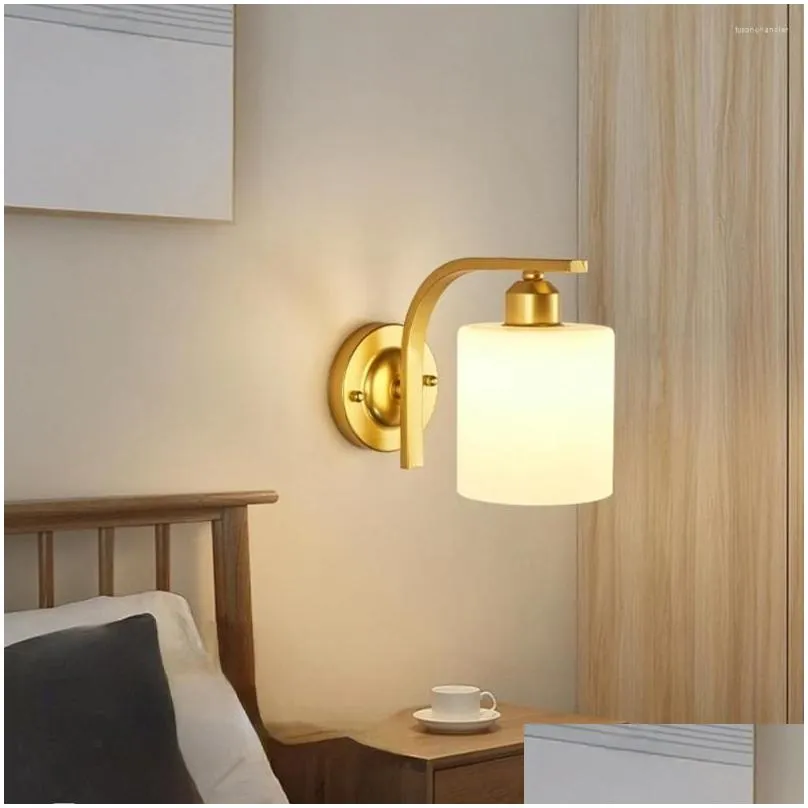 Wall Lamps Modern E27 Led Bedside Designer Living Room Nordic Lights For Home Bedroom Decor Arts 85-265V Drop Delivery Dhpsa
